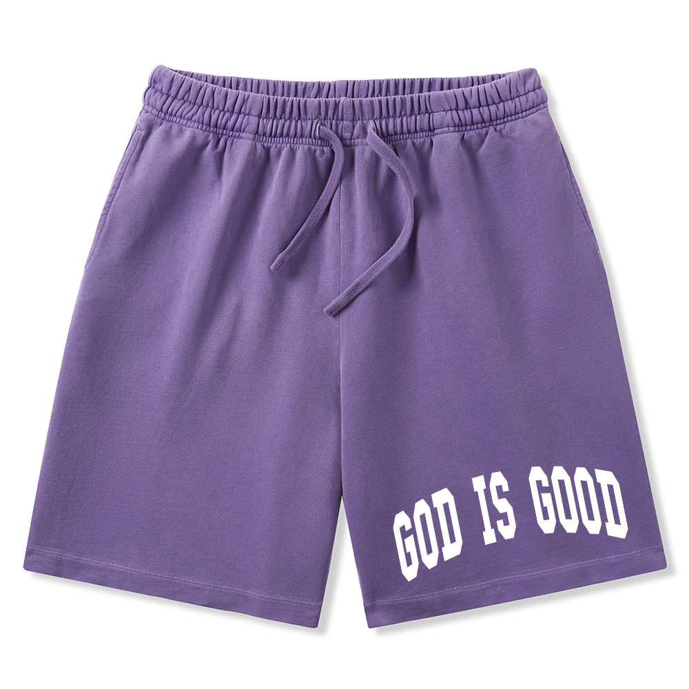 God Is Good Christian Washed Shorts