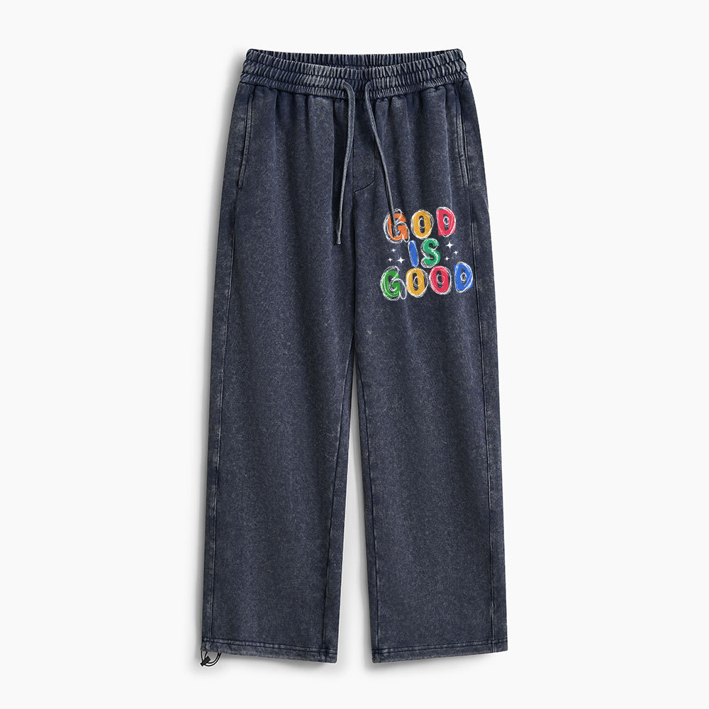 God Is Good Christian Washed Sweatpants