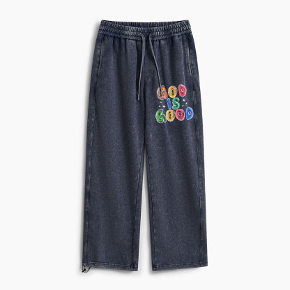 God Is Good Christian Washed Sweatpants