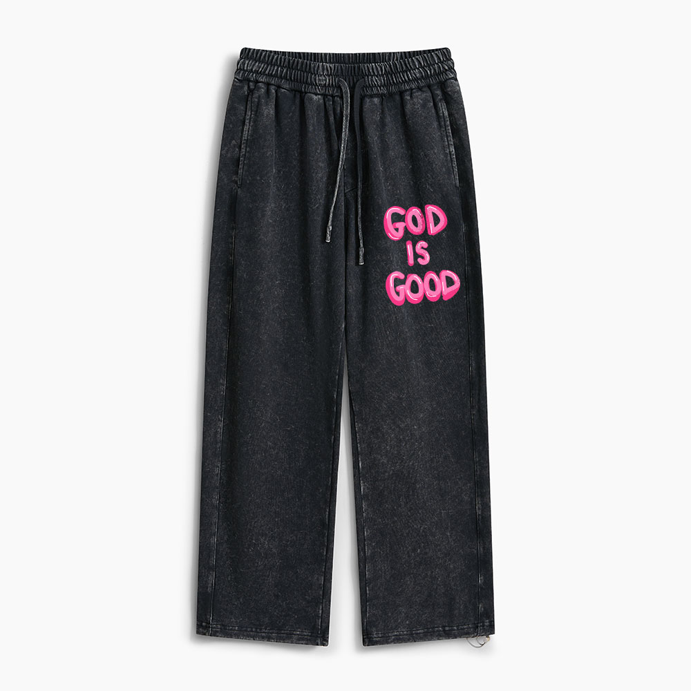 God Is Good Christian Washed Sweatpants 