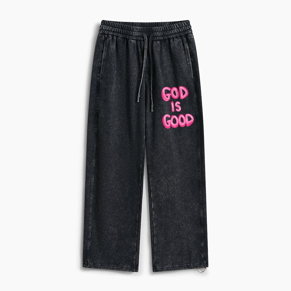 God Is Good Christian Washed Sweatpants 