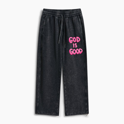God Is Good Christian Washed Sweatpants 
