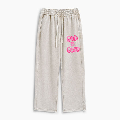 God Is Good Christian Washed Sweatpants 