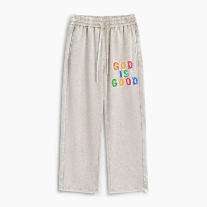 God Is Good Christian Washed Sweatpants