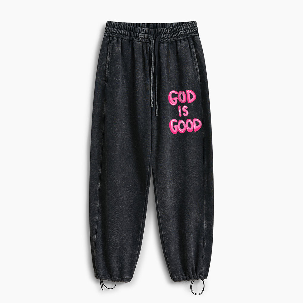 God Is Good Christian Washed Sweatpants 