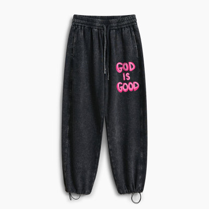 God Is Good Christian Washed Sweatpants 