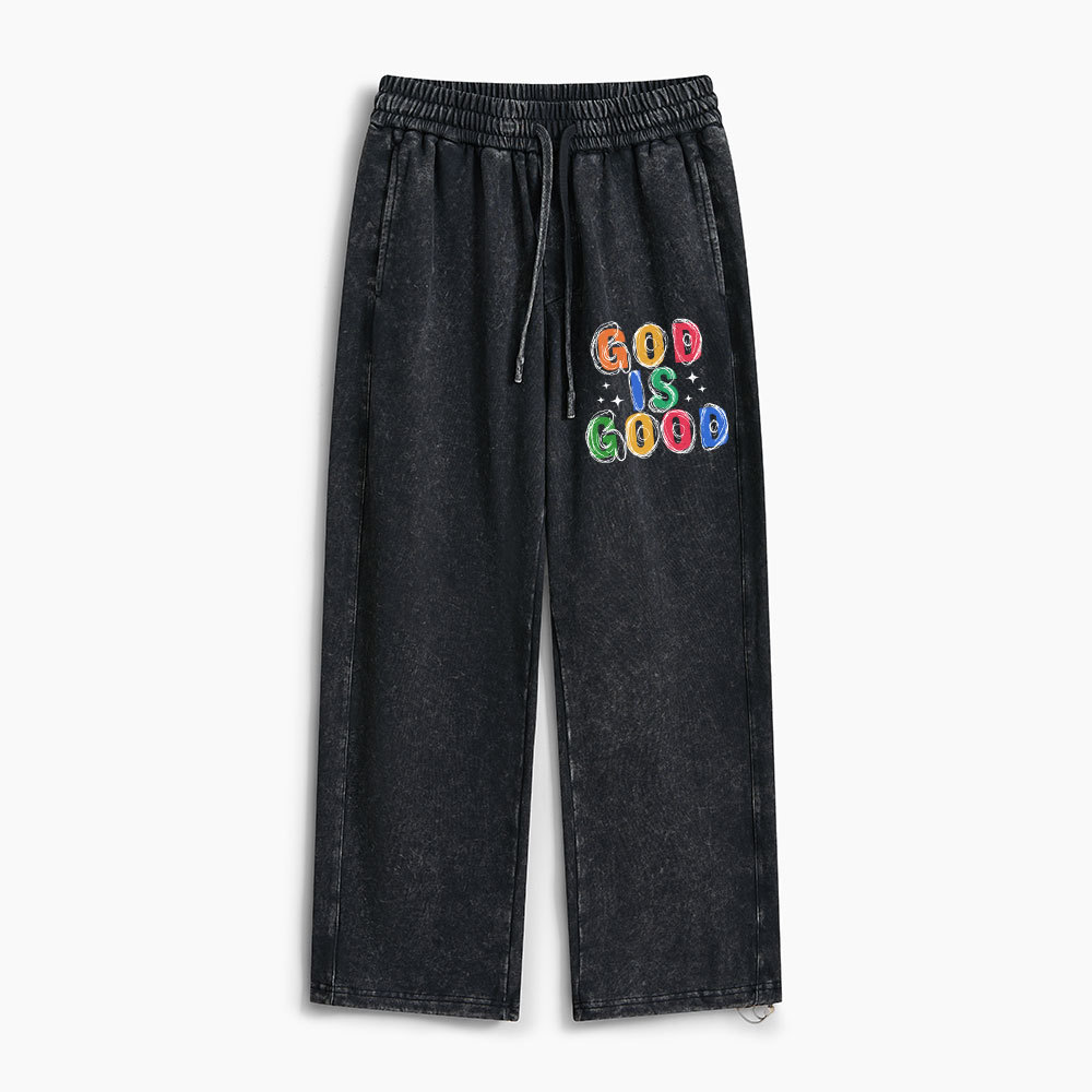 God Is Good Christian Washed Sweatpants