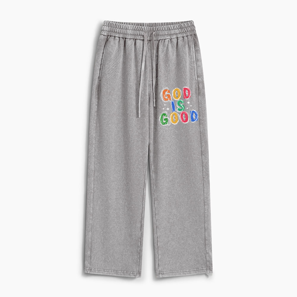 God Is Good Christian Washed Sweatpants