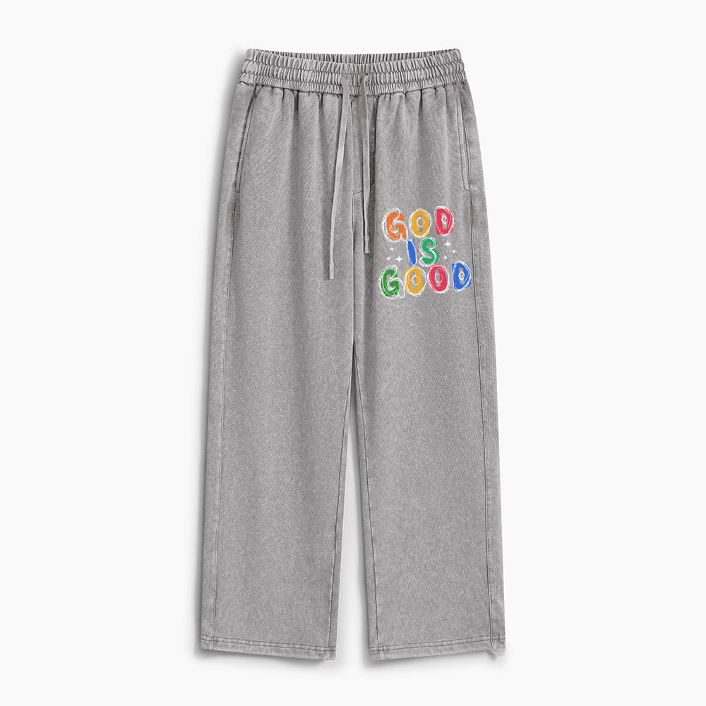 God Is Good Christian Washed Sweatpants