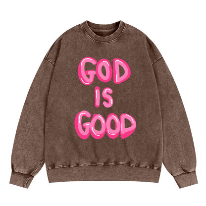 God Is Good Christian Washed Sweatshirt