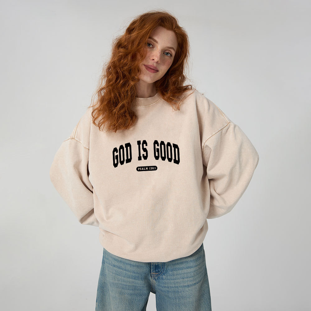 God Is Good Christian Washed Sweatshirt