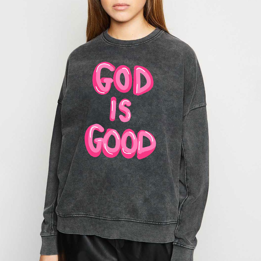 God Is Good Christian Washed Sweatshirt
