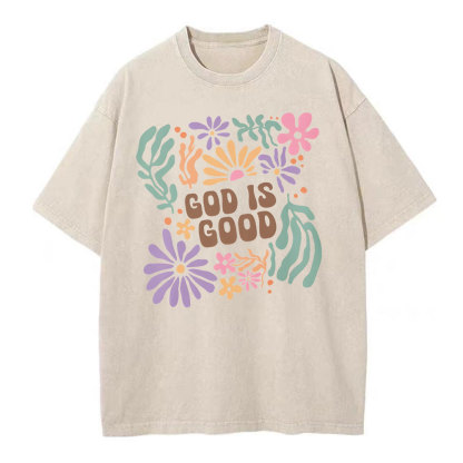 God Is Good Christian Washed T-Shirt