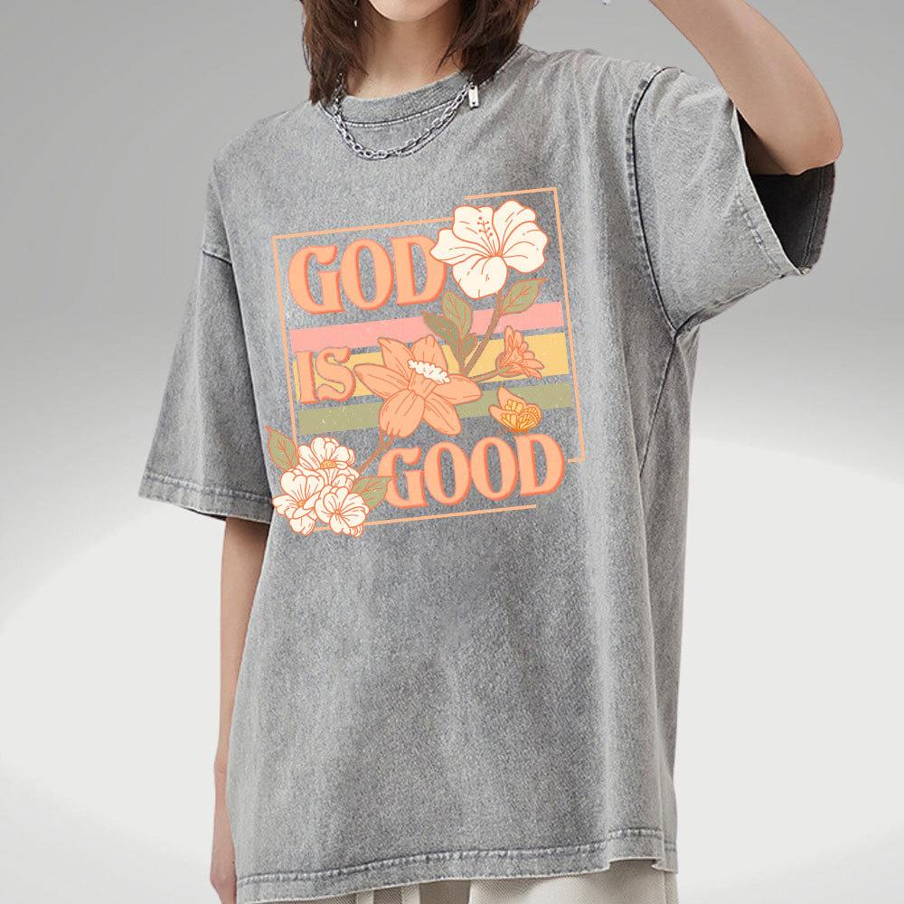 God Is Good Christian Washed T-Shirt