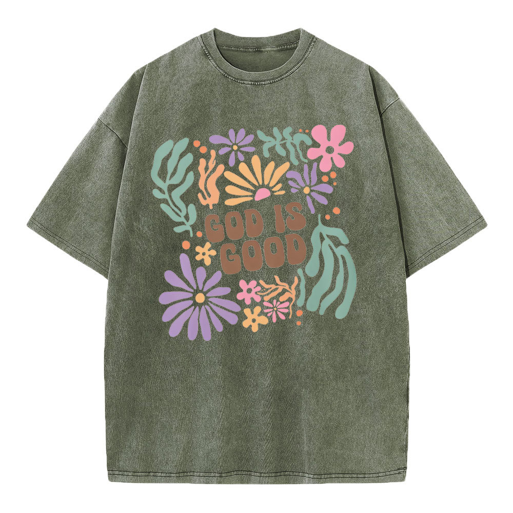 God Is Good Christian Washed T-Shirt