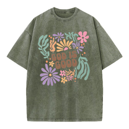 God Is Good Christian Washed T-Shirt