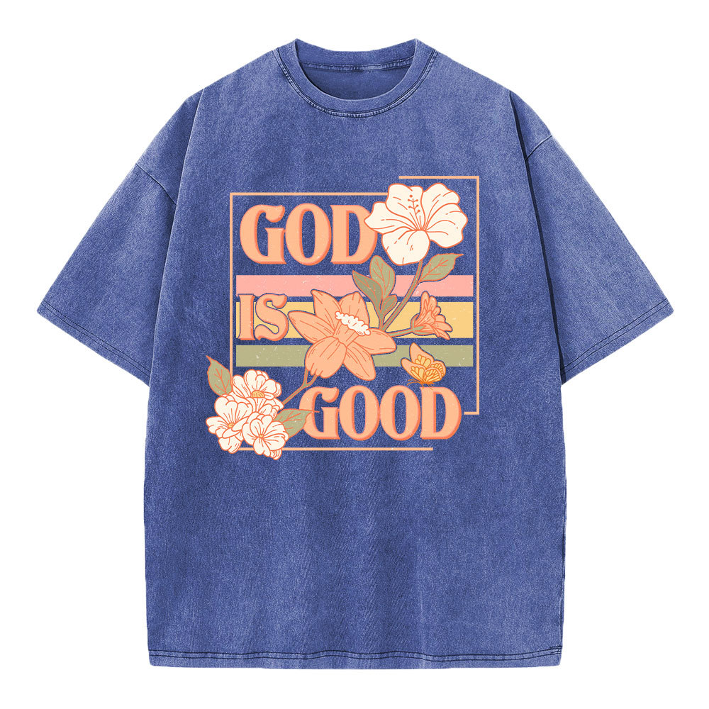 God Is Good Christian Washed T-Shirt