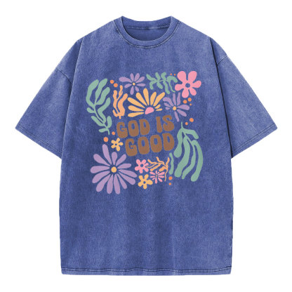 God Is Good Christian Washed T-Shirt