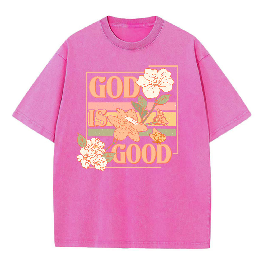 God Is Good Christian Washed T-Shirt