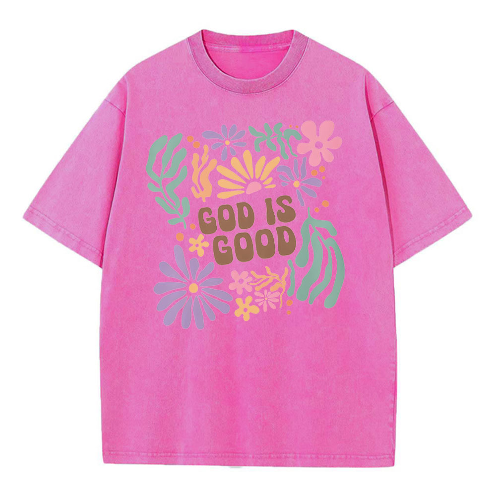 God Is Good Christian Washed T-Shirt