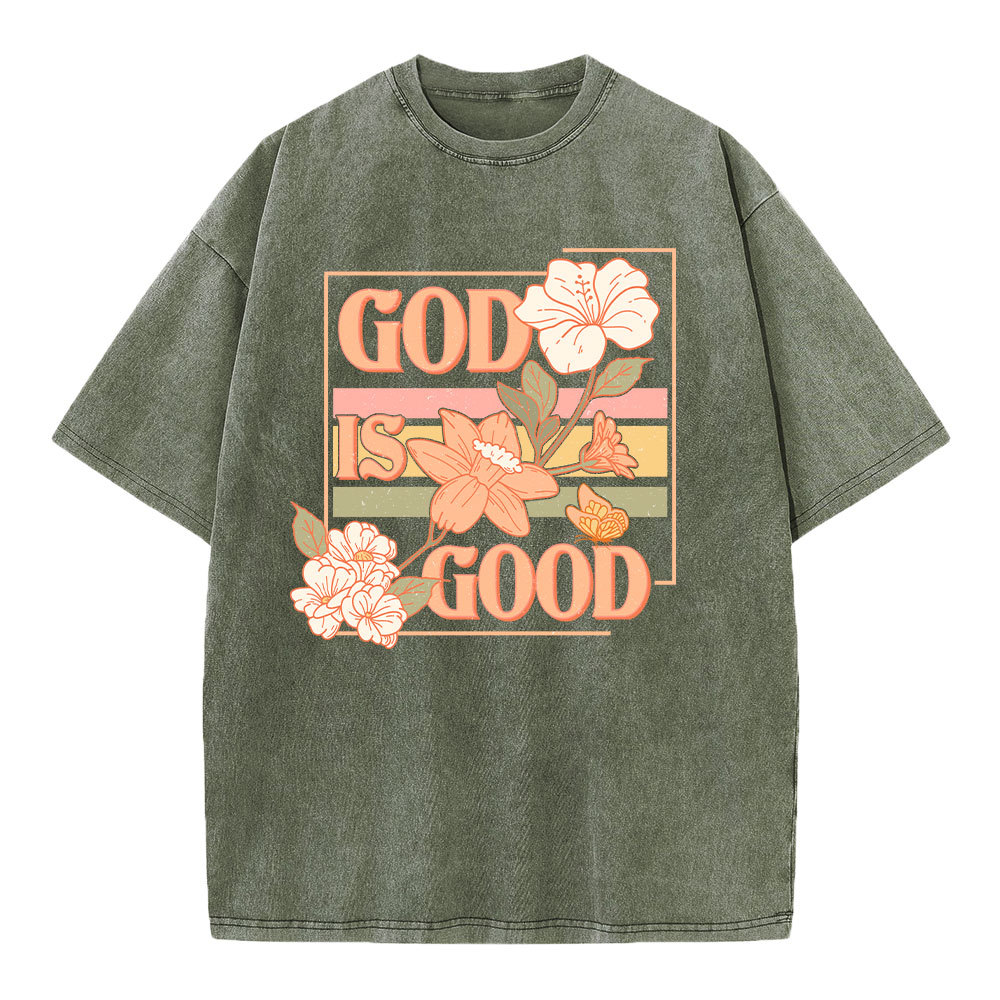 God Is Good Christian Washed T-Shirt