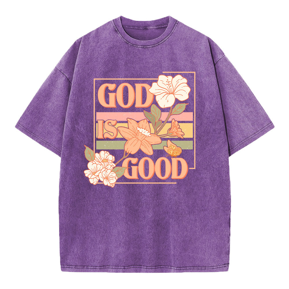 God Is Good Christian Washed T-Shirt