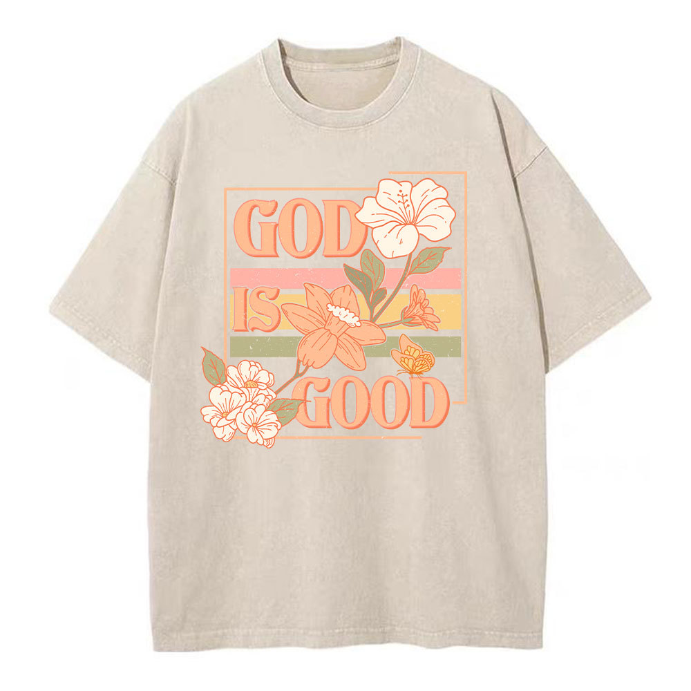 God Is Good Christian Washed T-Shirt