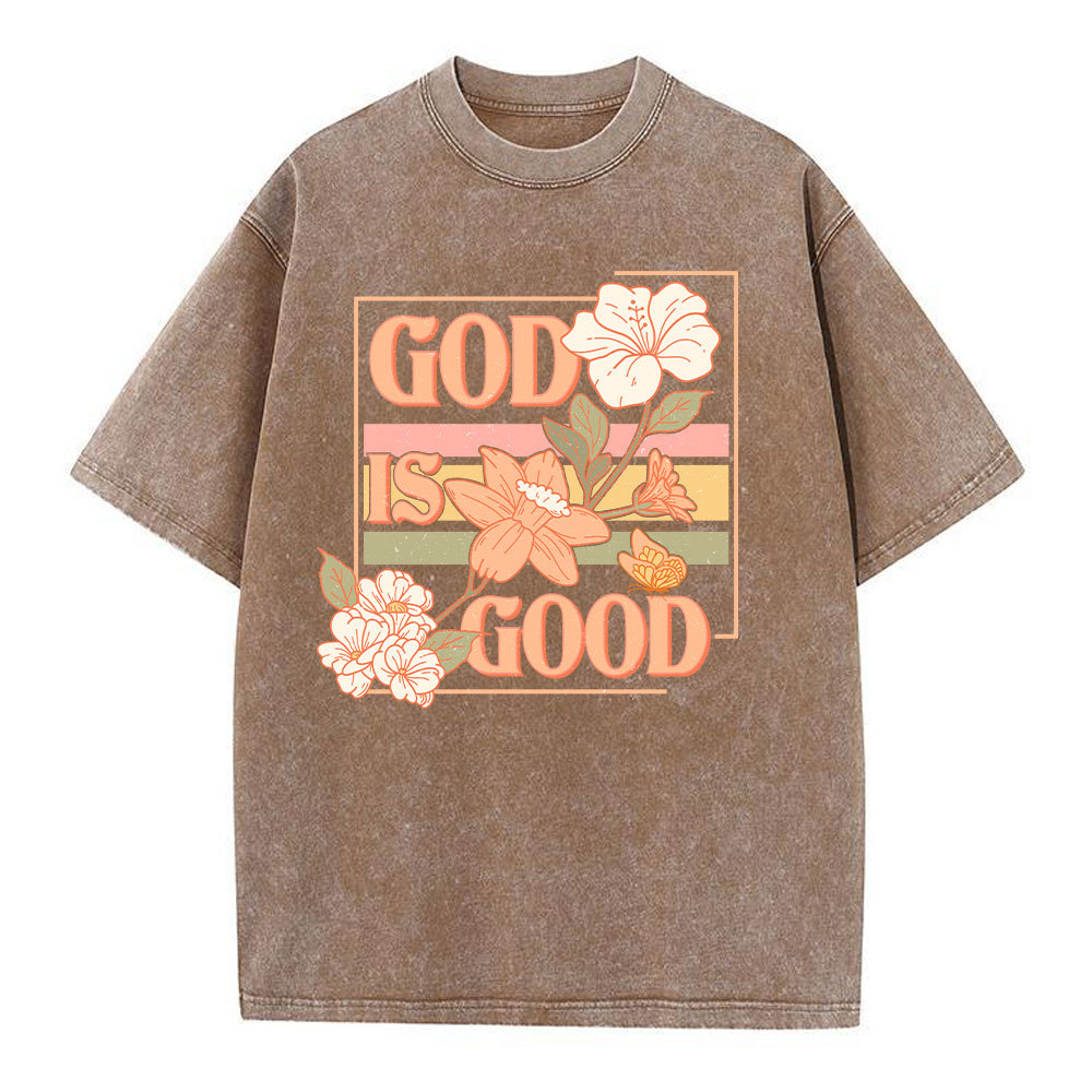 God Is Good Christian Washed T-Shirt