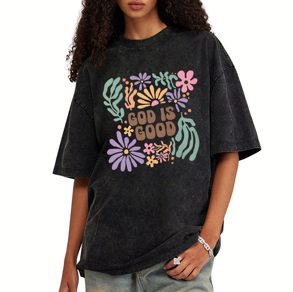 God Is Good Christian Washed T-Shirt