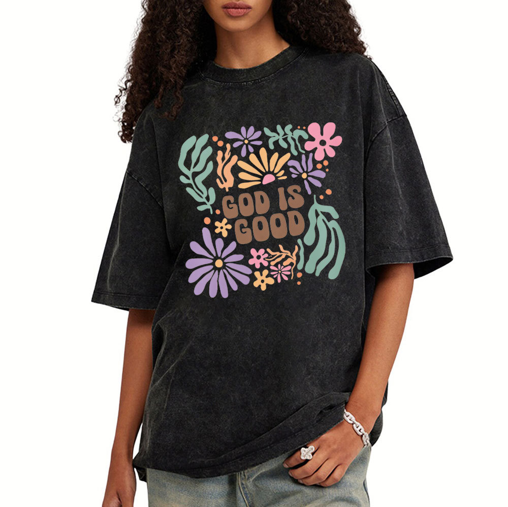 God Is Good Christian Washed T-Shirt