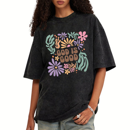 God Is Good Christian Washed T-Shirt