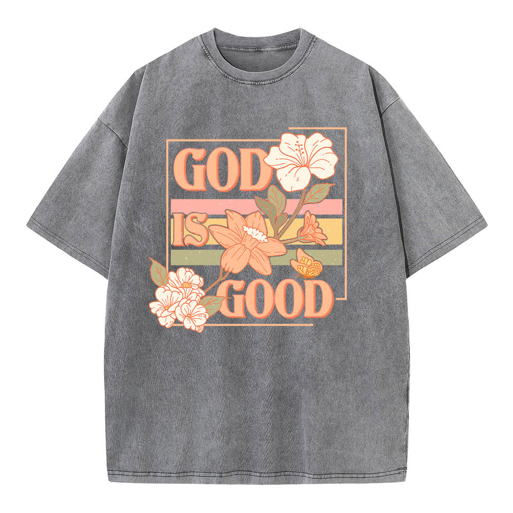 God Is Good Christian Washed T-Shirt