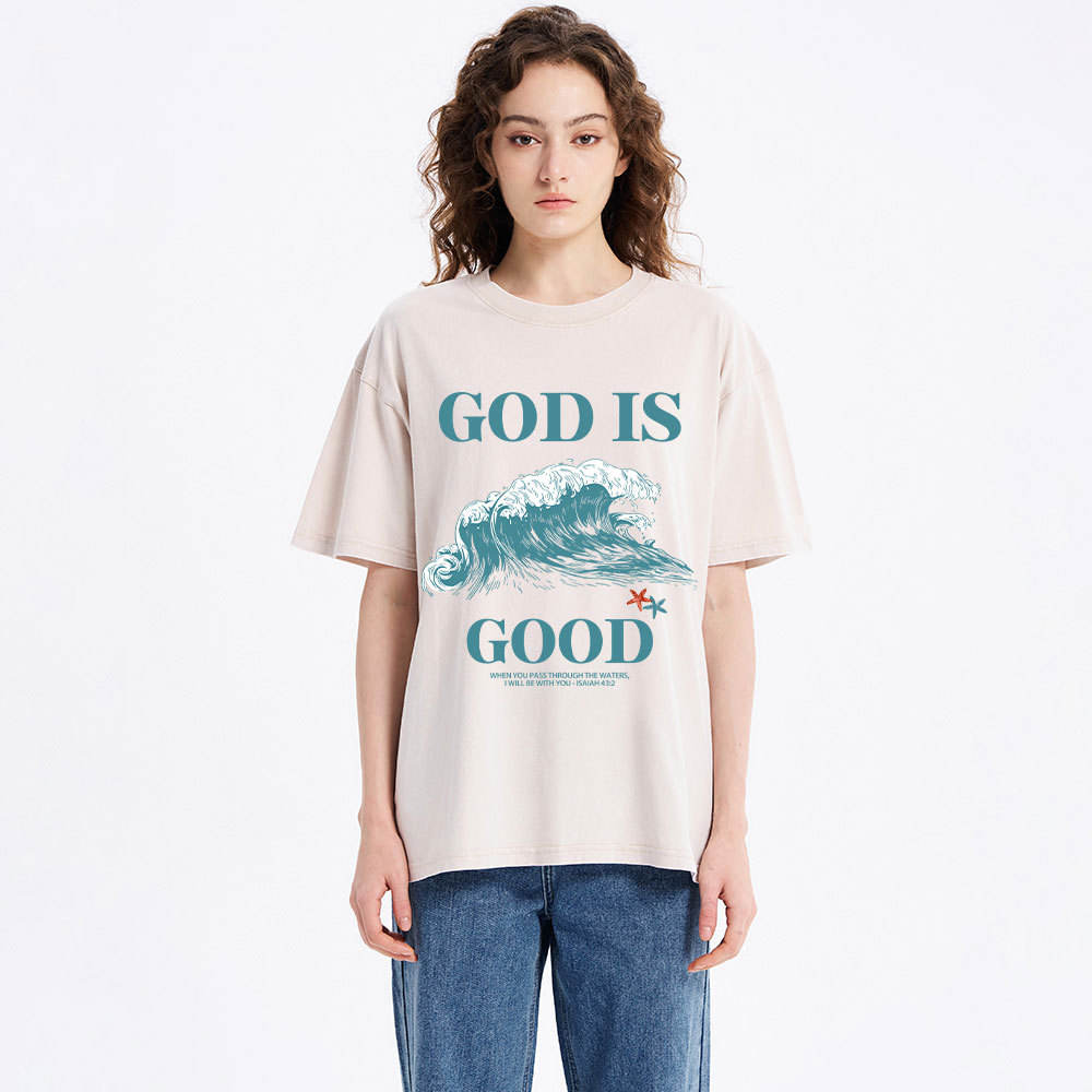 God Is Good Christian Washed T-Shirt