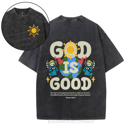 God Is Good Christian Washed T-Shirt