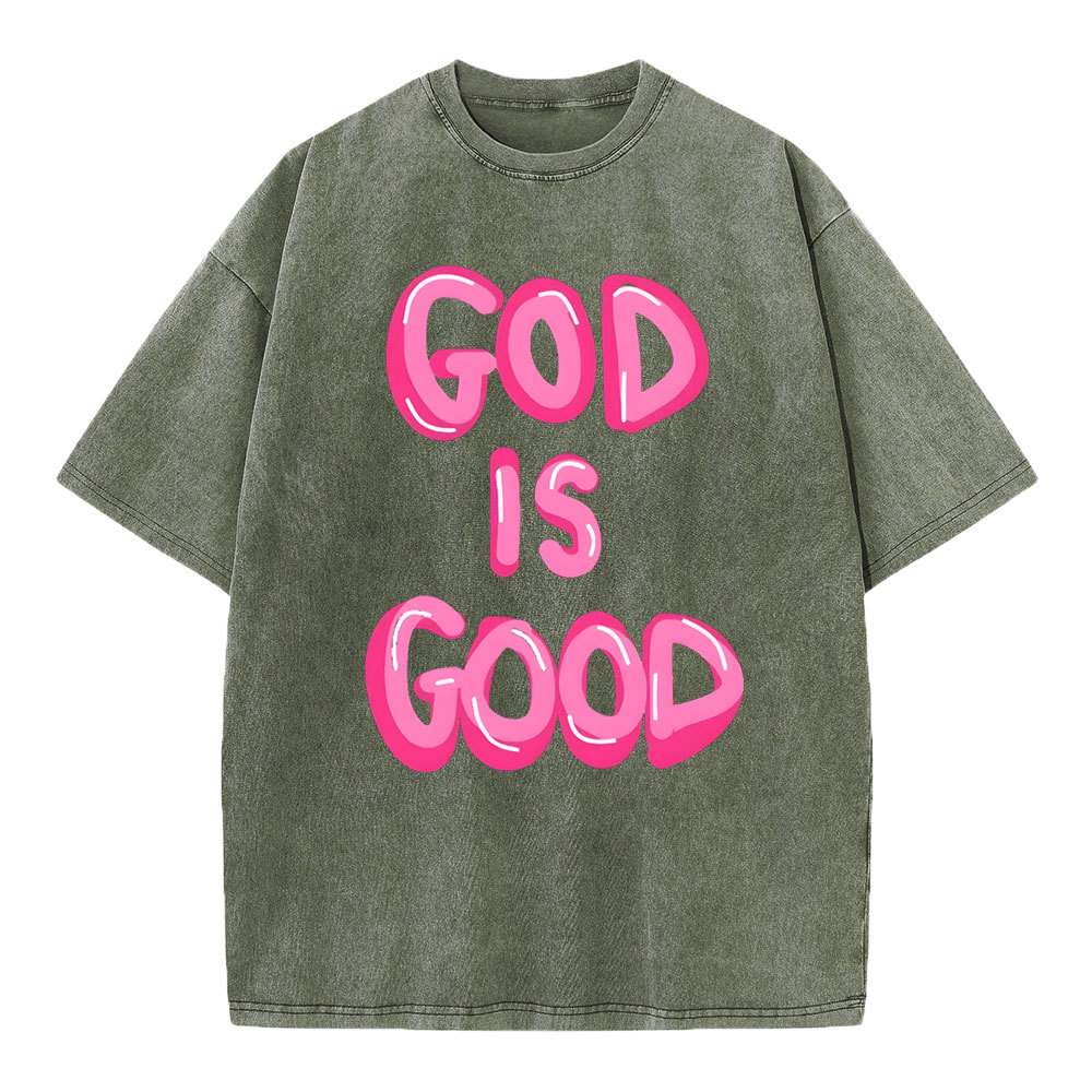 God Is Good Christian Washed T-Shirt