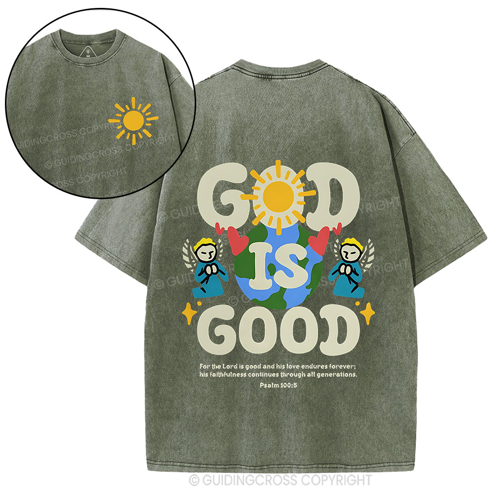 God Is Good Christian Washed T-Shirt