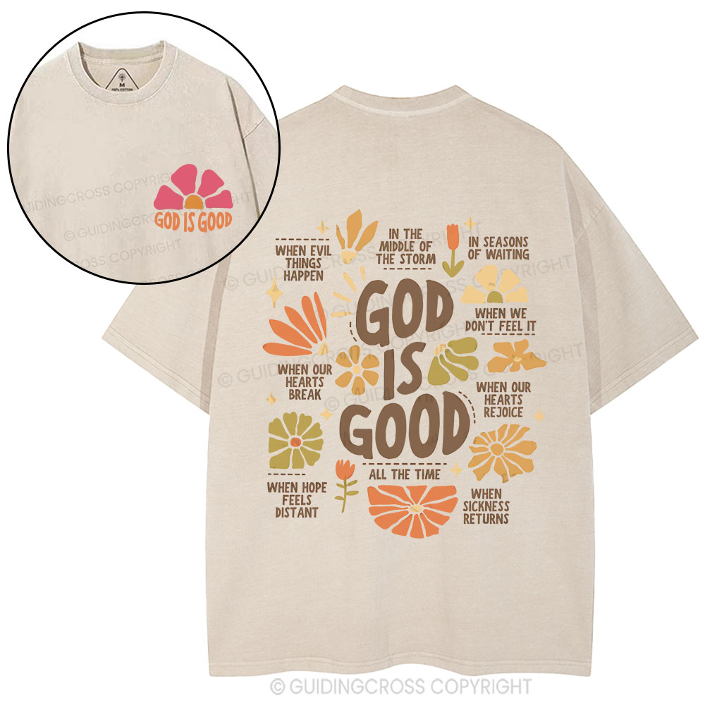 God Is Good Christian Washed T-Shirt