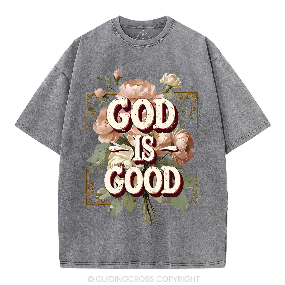 God Is Good Christian Washed T-Shirt