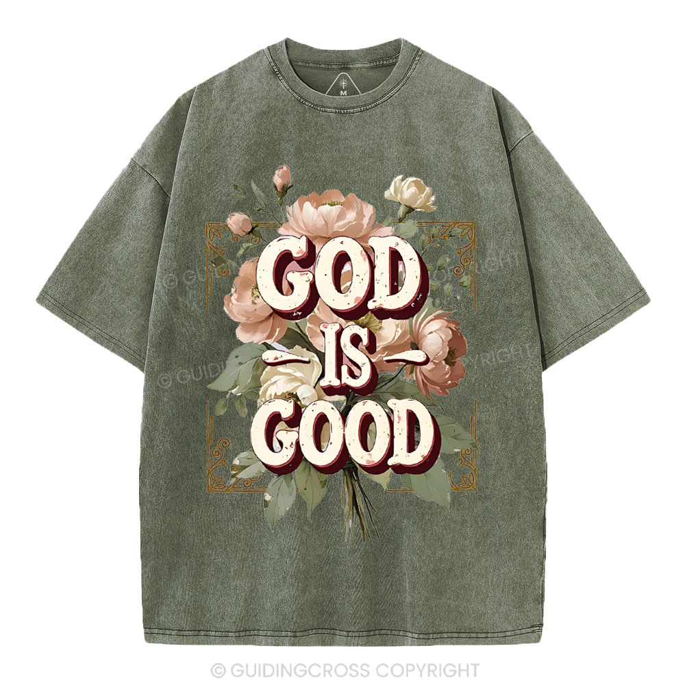God Is Good Christian Washed T-Shirt