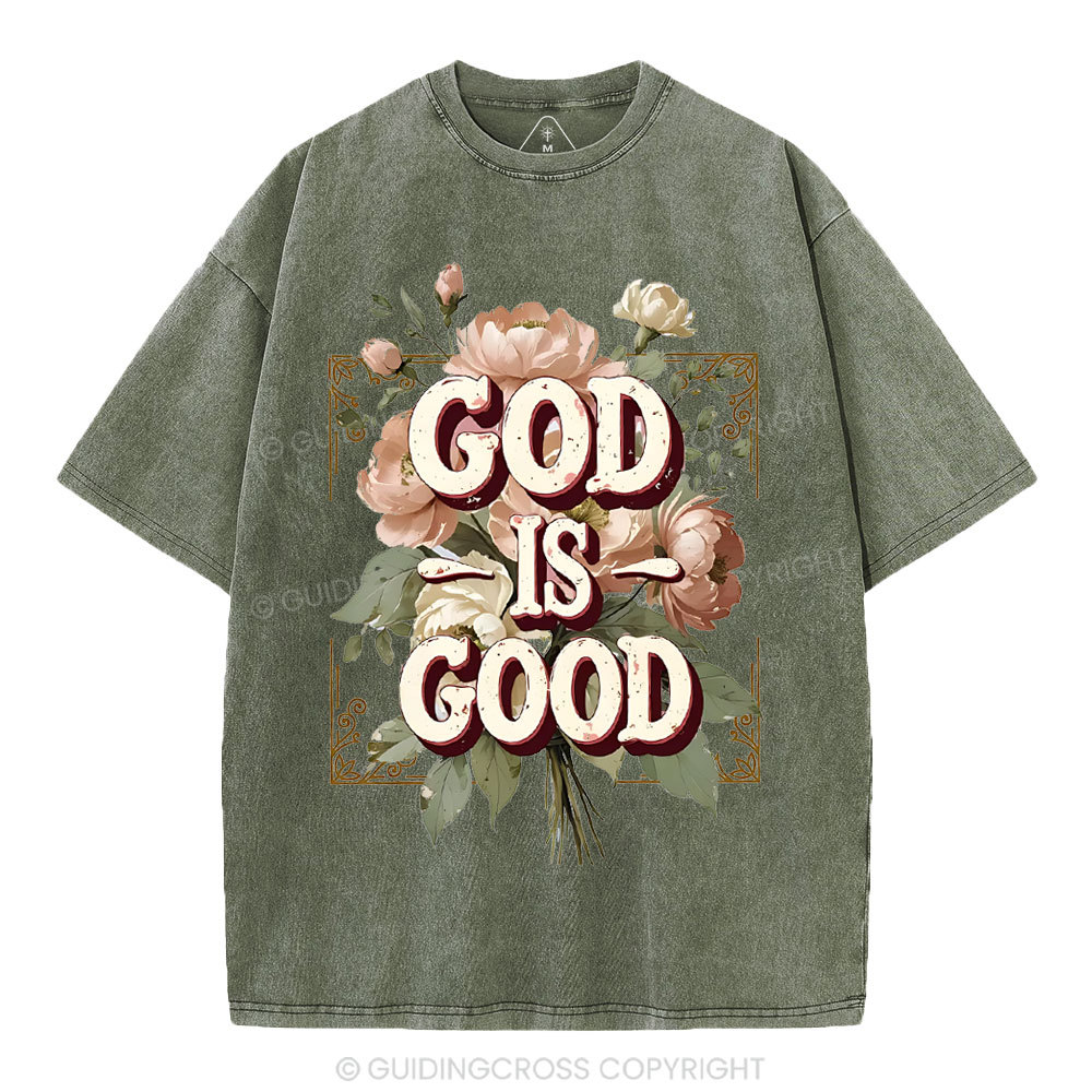 God Is Good Christian Washed T-Shirt