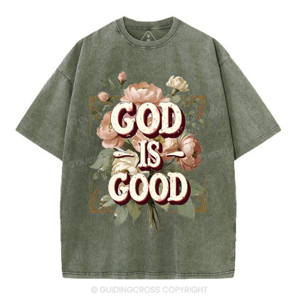 God Is Good Christian Washed T-Shirt
