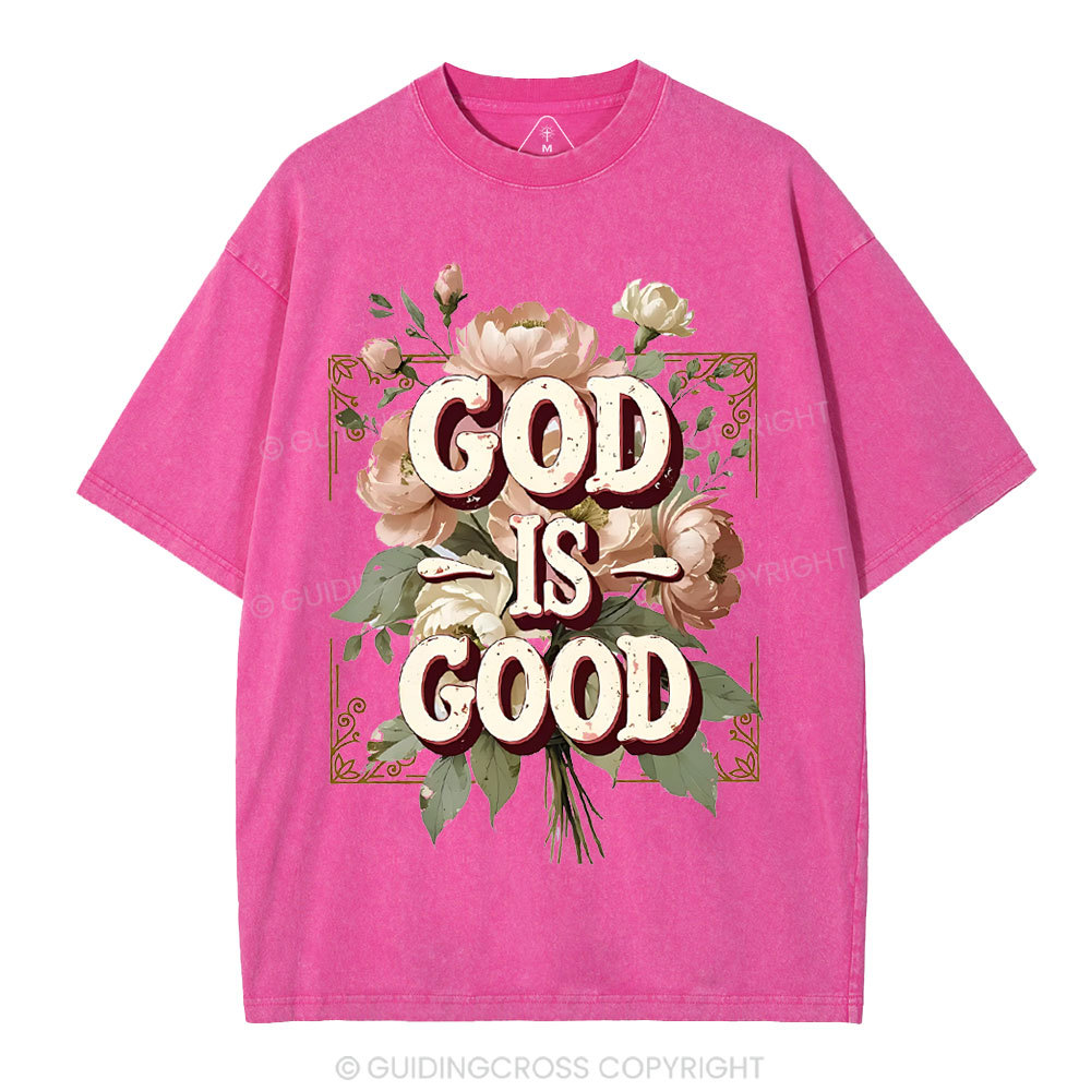 God Is Good Christian Washed T-Shirt