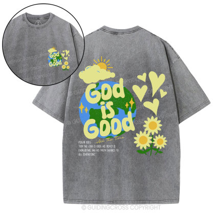God Is Good Christian Washed T-Shirt