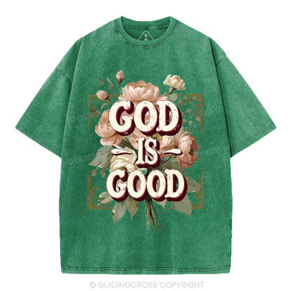God Is Good Christian Washed T-Shirt