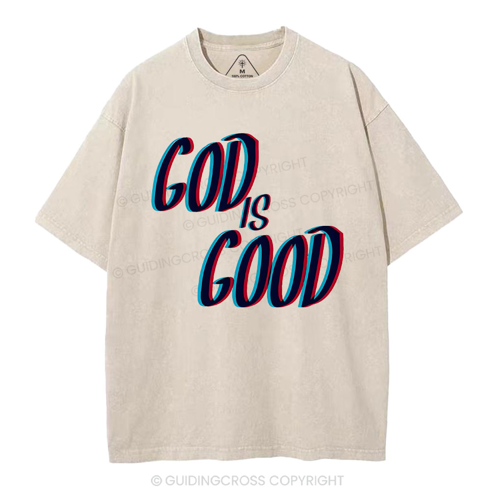 God Is Good Chrsitian Washed T-Shirt