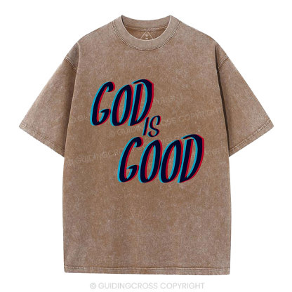 God Is Good Chrsitian Washed T-Shirt