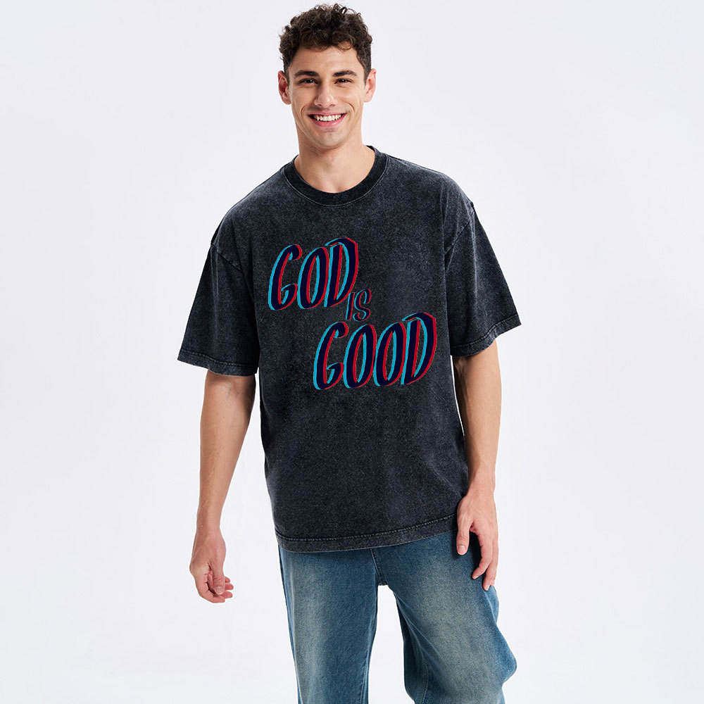 God Is Good Chrsitian Washed T-Shirt
