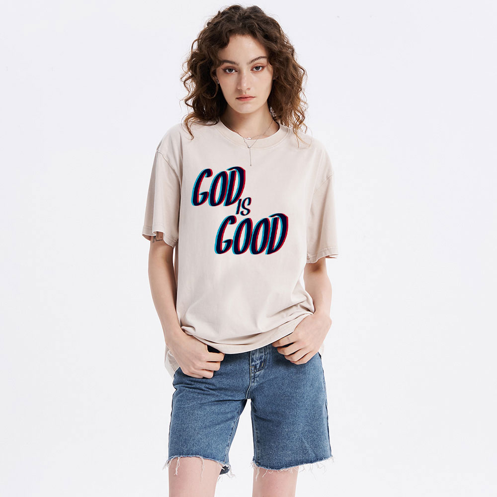 God Is Good Chrsitian Washed T-Shirt