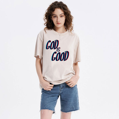 God Is Good Chrsitian Washed T-Shirt