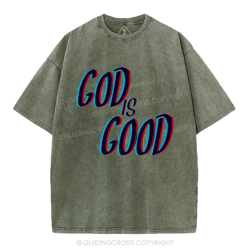God Is Good Chrsitian Washed T-Shirt